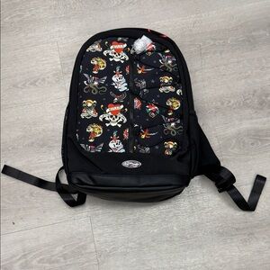Ed Hardy Black Backpack with Colorful Tattoo Design